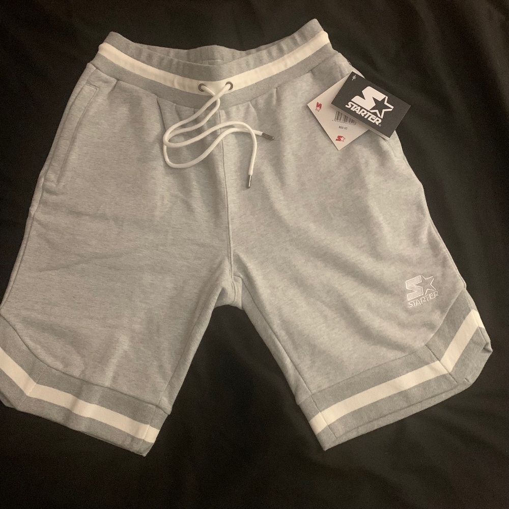 STARTER WARM UP SHORTS - NWT - BRAND NEW WITH TAGS - MEDIUM - HEATHER GREY